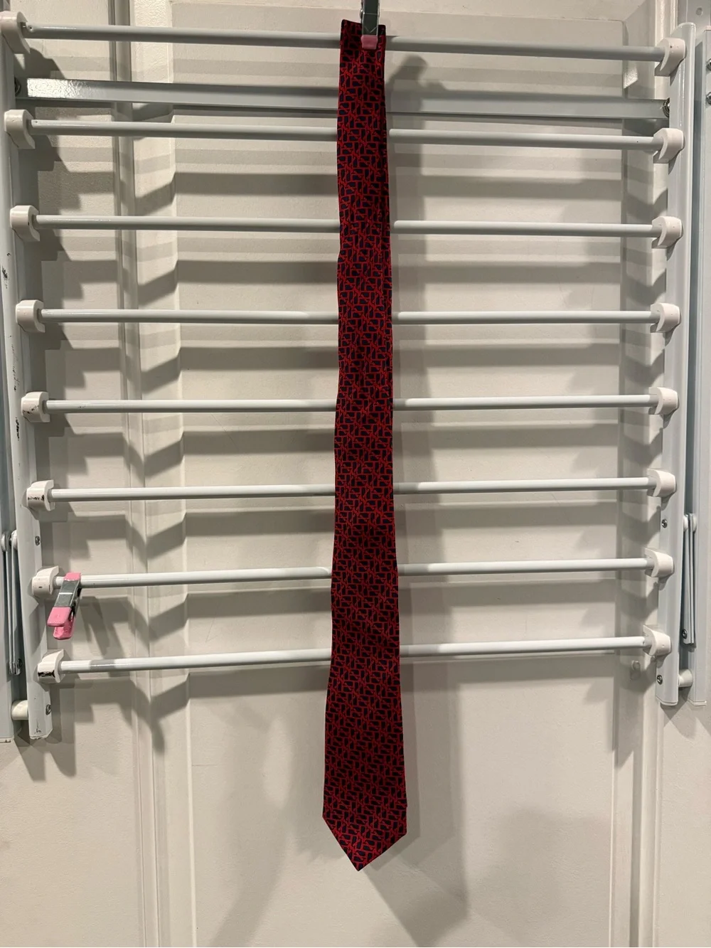 Vineyard Vines Red and Black Geometric Silk Tie